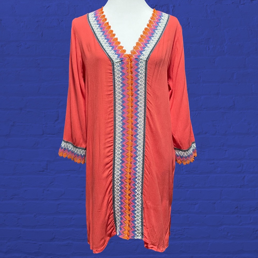 Fig & Vine Coral Dress/Coverup!  Small